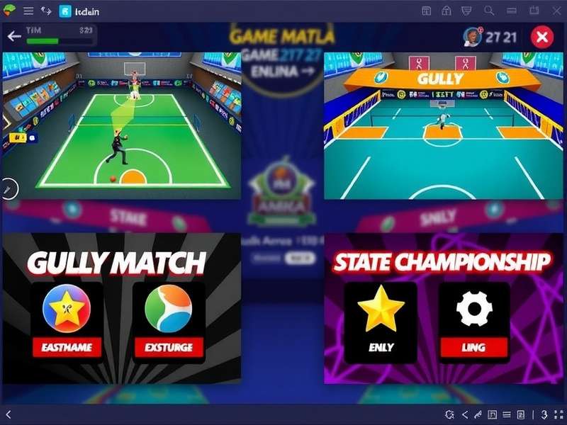Dunk Arena India Game Modes showing Gully Match and State Championship screens